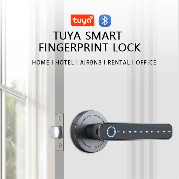Controllo Wafu F4 Smart Lock Portini Biometrica Blocchi di impronte digitali Elettronic Zinc Lega Manopola per porta d'ingresso in metallo Blocco per casa camera da letto Home