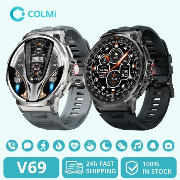 Uhren Colmi V69 1,85 Zoll HD Bluetooth Call Smart Watch Männer Sport Fitness Tracker Herzmonitor 710mah Smartwatch für Xiaomi Android