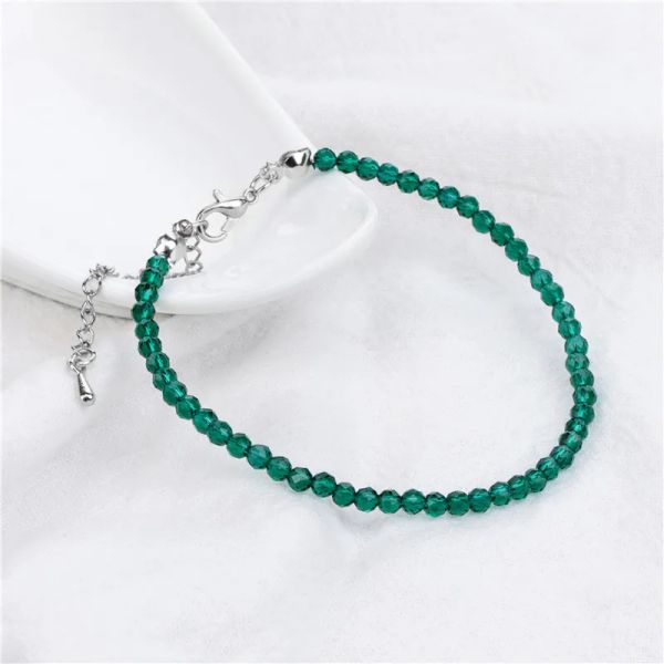 Stränge natürliche 3mm Steinperlen Armband kleine facettierte Rubys Emerald Quarz Perlen Yoga Armbänder verstellbare Frauen Männer Glücksschmuck