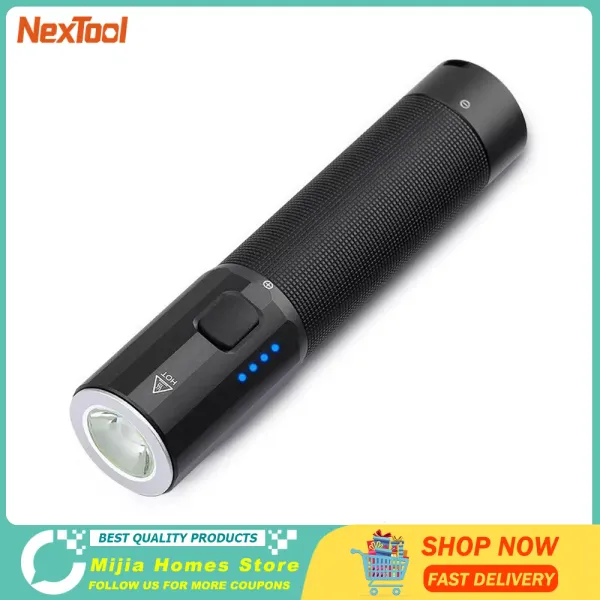 Управление Nextool 1200LM Fashlight Blashlight Duallight Zoomable Alarm Flashlight USBC Перезаряжаемый мобильный банк