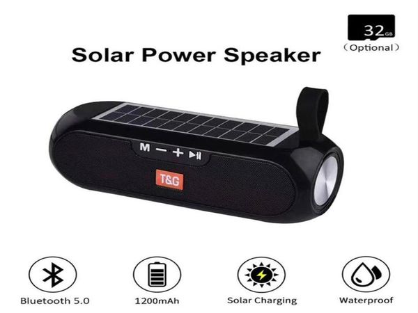 TG182 Solar Power Bank Bluetooth -динамик портативный столбец беспроводной стерео музыкальная коробка Boombox Tws 50 Outdoor Support Tfusbauxa24a31498640