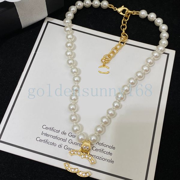 Yüksek kaliteli tasarımcı kolye marka mektubu kolye zinciri 18k altın bakır kristal kolye gerdanlık erkekler için kadın düğün jewerlry aksesuarlar hediyeler