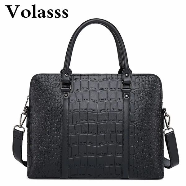 Black Womens Valecase Office Work Stuffa per computer 14 per laptop borsette da donna in pelle BUSTICHE BUSTICHE FEMMINE 240418