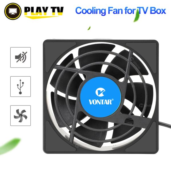 Parçalar Vontar C1 Android TV Kutusu için Soğutma Fanı H96 MAX X3 HK1 TX6 SET Üst Kutu Kablosuz Sessiz Sessiz Soğutucu USB Güç Radyatör Mini Fan