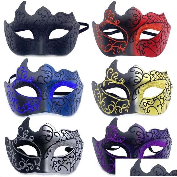 Party -Masken -Party -Masken Aktion Verkauf Maske mit Gold Glitter Venezianer Uni Sparkle Masquerade Mardi Gras Drop Lieferung Hausgarten DHWZB