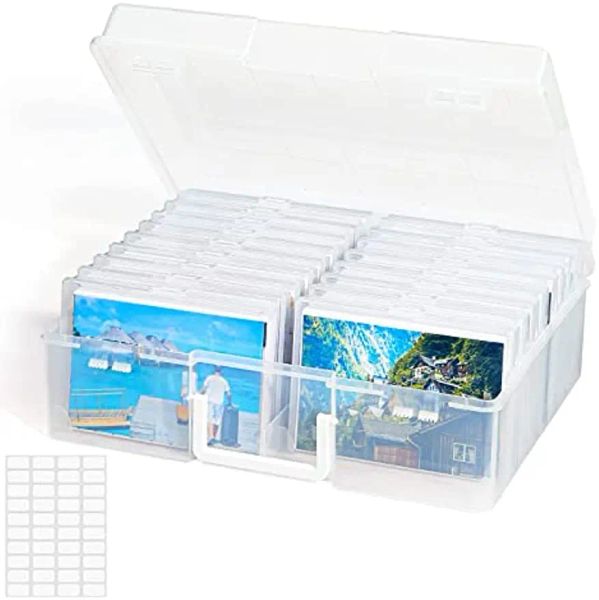 Bins LifeWit Photo Speicherbox 4x6 Fotokoffer, 18 innere Fotokoistin, klare Fotoboxen Aufbewahrung, Saatgut Organizer Craft Storage Box