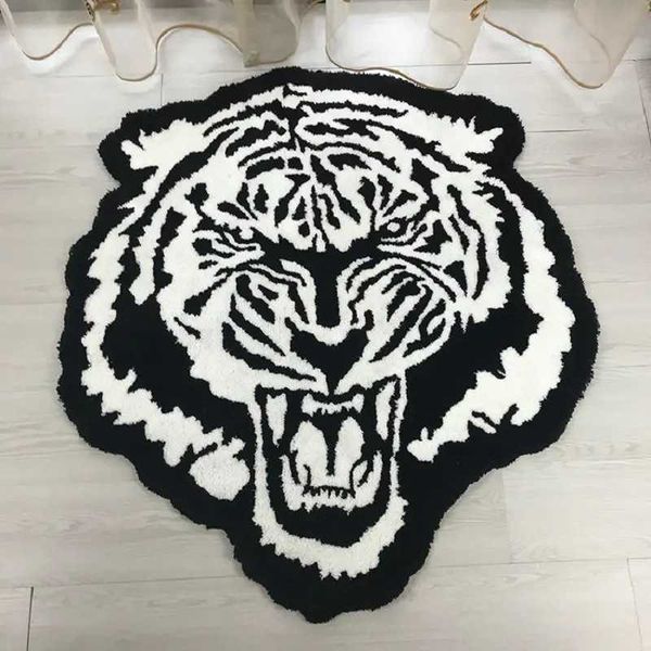 Teppich Tufted Plüsch Tiger Kopf Teppiche Kunst verblassen