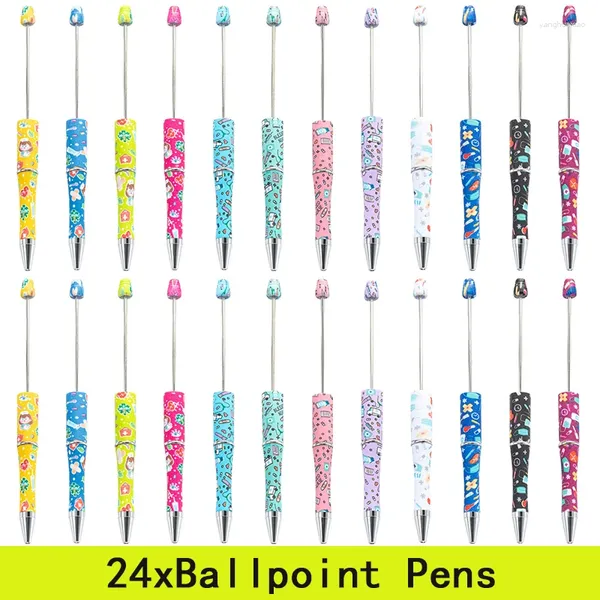 24PCS DIY Plastic Perlen Pow Pow's Tailpoint Wholesale Spinning Stifte