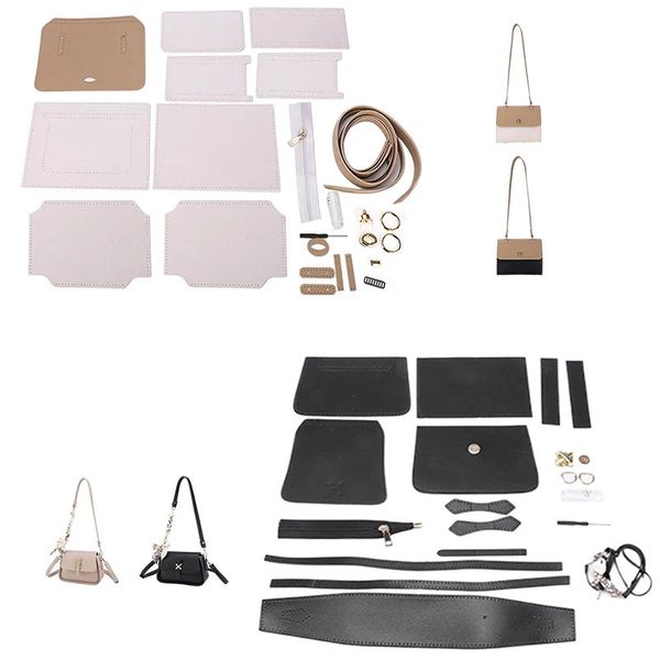 Conjunto de bolsas artesanais para costura manual Craft Kit Diy Bag Kit Fazendo Caixa quadrada Material de costura para acessórios de bolsa de bolsa 240418