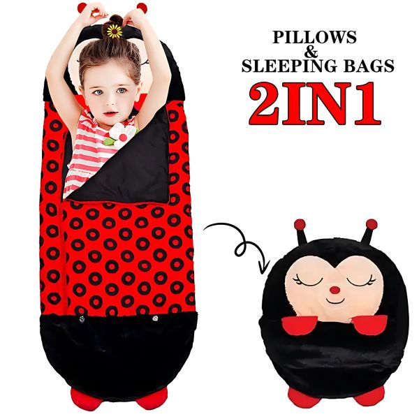 Travesseiro para crianças sacos de dormir de desenho animado travesseiro de pelúcia antikicking colcha fofo animal saco de dormir meninos e meninas saco de dormir