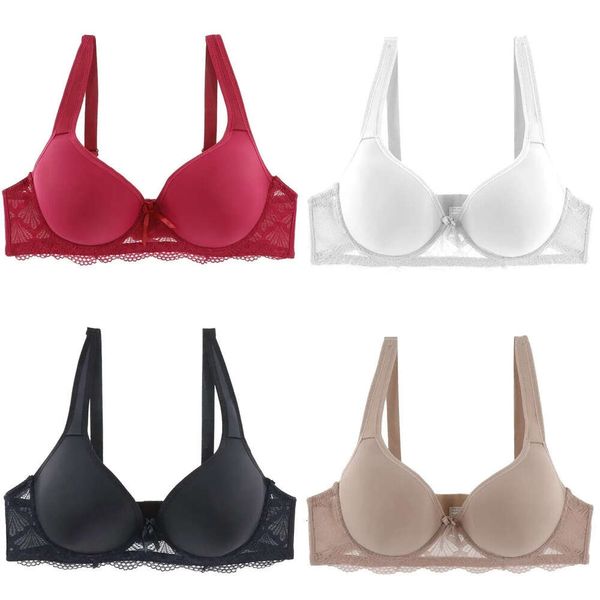 Solid Plusgalprepret Color Lace Flice Women Bras senza cuciture per t-shirt Coppa Full Coppa di cotone senza pattine In biancheria intima liscia Lingeries Lady 220511