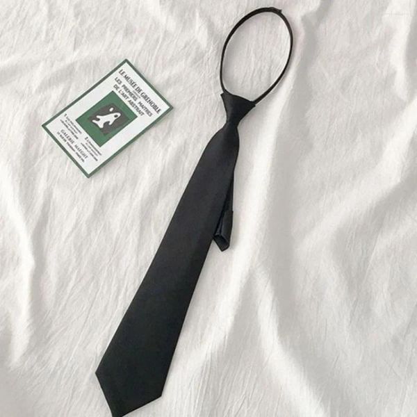 Papillate unisex uniforme clip nera su semplice pigro matto opaco abito con cerniera cravatta cravatta uomo
