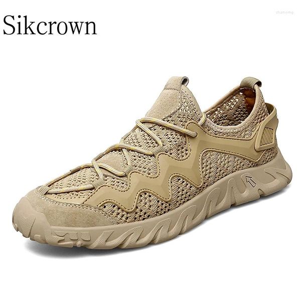 Lässige Schuhe Khaki Outdoor Mann wandern atmungsaktive bequeme Männer Sommer -Slipper Retro männliche Schuhe Berg Trekking Schuh