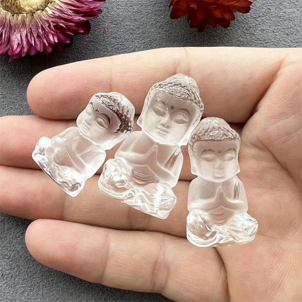 Anhänger Halsketten Naturaler Quarz Buddha Kristall Carving Lachen Charme Halskette für Unisex