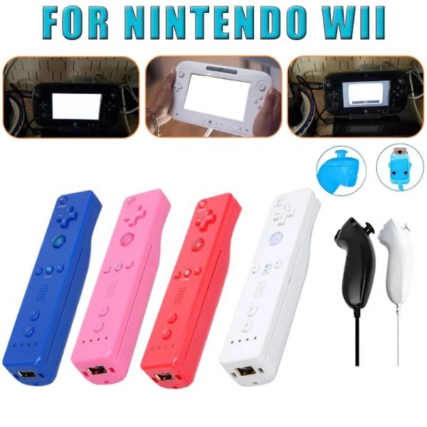 Nintendo Wii/Wii U Joystick için Gamepads 2 İçinde 1 Kablosuz Uzaktan Gamepad Denetleyici Seti Silikon Kılıf Video Oyunu ile İsteğe Bağlı