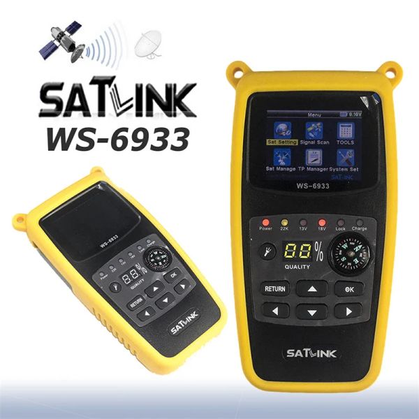 Спутниковой искатель Finder Satlink WS6933 Digital Satfinder DVBS2 2.1 -дюймовый ЖК -экрановый дисплей детектор Set Settement Settelite получение получения спутникового получения