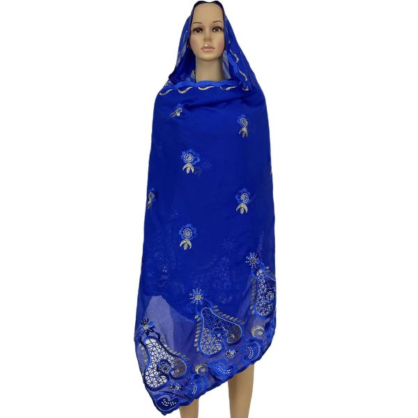 Lenço feminino muçulmano de Dubai hijab hijab algodão africano lenço de algodão 200*100 chapéus por atacado Bordado Big Beautiful Lace Shaws 240409