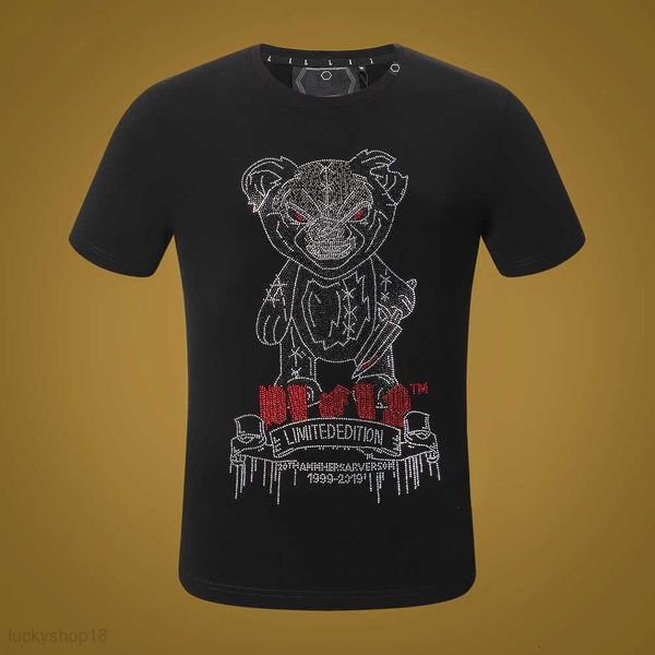 Plein-Brand-T-Shirt-Schädel kurzärmelige T-Shirts PP Killer Teddy Bear Tops Strand Sommermenschen Schwarz Muster Party T-Shirt1