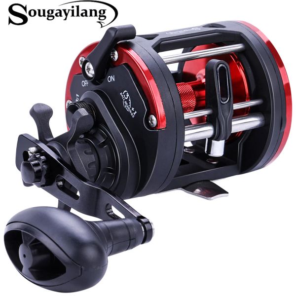 Accessoires Sougayilang Salzwasserfischerei Rollen 3+1BB Gießen Meeresfischerei -Rollenausrüstungsverhältnis 3,8: 1 Trolling Rund Baitcasting -Rollrolle