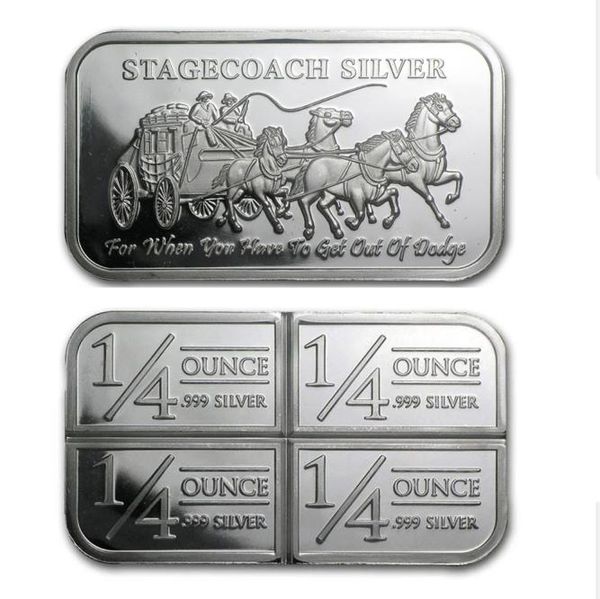 Outras artes e artesanato 1 Oz Silver Bar Series Bullion Bar reúne Stagecoach Divisible Apmex Johnson Matthey Sunshine 6774963