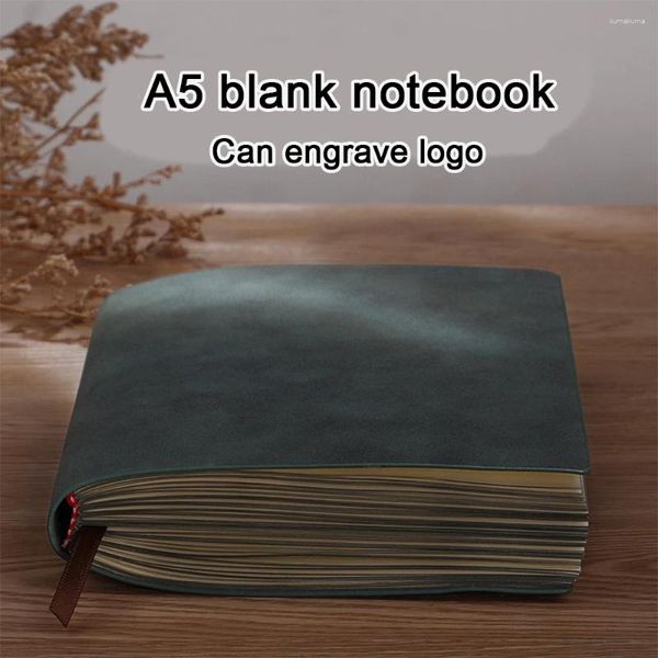 (Pode gravar logotipo) A5 Página em branco Desenho Notebook Student Notepad Registro de negócios Minutos 128 folhas 256 páginas