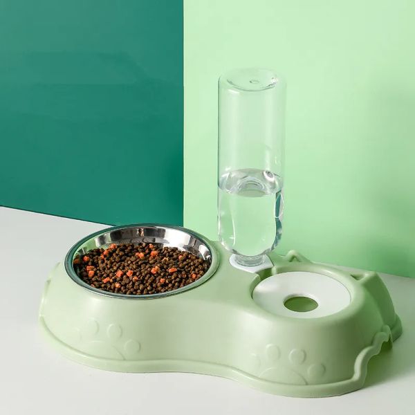 Forniture automatiche ciotola dell'acqua cibo gatto dual ciotola ciotola anti -slip in acciaio inossidabile tavolette per alimentazione per alimentari per animali domestici