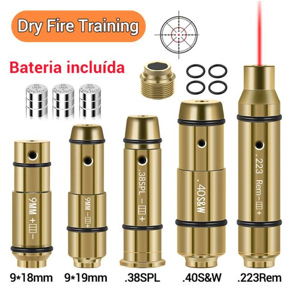 Optik 9mm/380ACP/40SW/223Rem Laser Training Bullet Trockener Feuerlaser -Trainer Patron