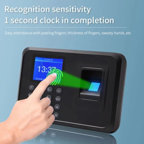 Clocks Sistema di partecipazione delle impronte digitali Orologio biometrico nel registratore di orologio per clock Electric Time Electric Calcole Dispositivo di gestione dei dati USB Data Gestione dei dati