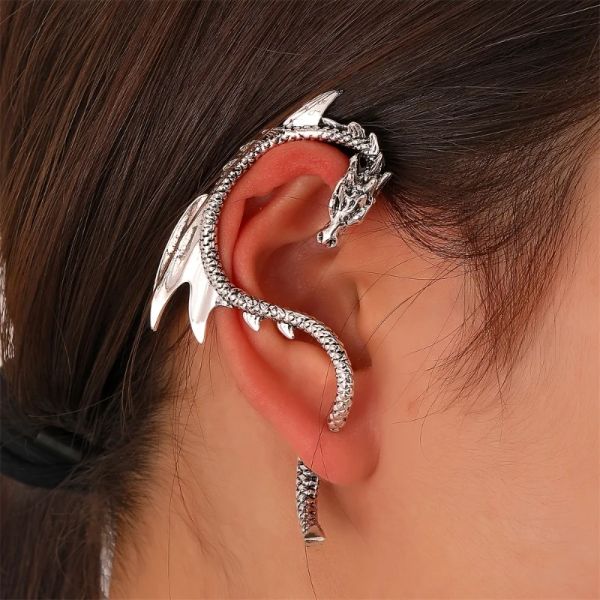 Orecchini Dragon's Drags Earring Old Dark Flying Dragon Dragon Rimovibile Uso Creativo esagerato