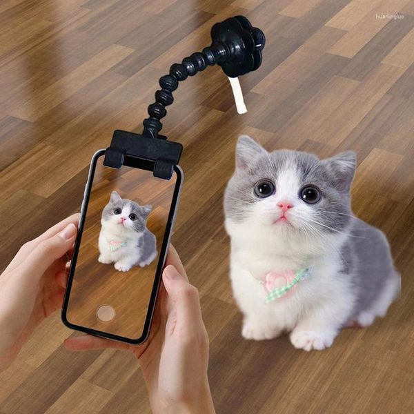 Hundekleidung Katzen Selfie Stick Haustier Artefakt 360-Grad-Rotation Portable Interaction Toys Kamera Telefon Clip Grab