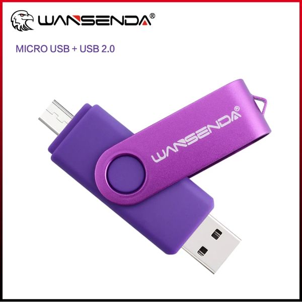 Steuerelemente Wansenda OTG USB -Flash -Laufwerk 256 GB 128 GB 64 GB 32 GB 16 GB 8 GB CLE USB Pendrive für Android -Telefon /Tablet /PC USB 2.0 Daumenlaufwerk