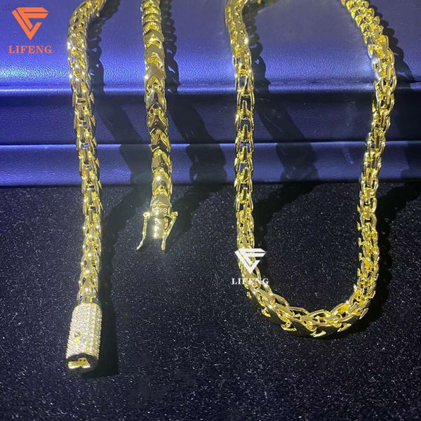 Gioielli Lifeng Gioielli Wholesale Hip Hop Mens Chain 14K 18K oro oro 925 Sterling Sterling 6mm Franco Chain Neckace