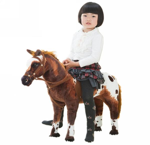 Dorimytrader 82 cm x 62 cm riesiger weicher Plüsch Simulation Tierkrieg Pferd Plüsch Spielzeug lebensechter Ride Horse Horse Plüschspielzeug Geschenk für Child2816042