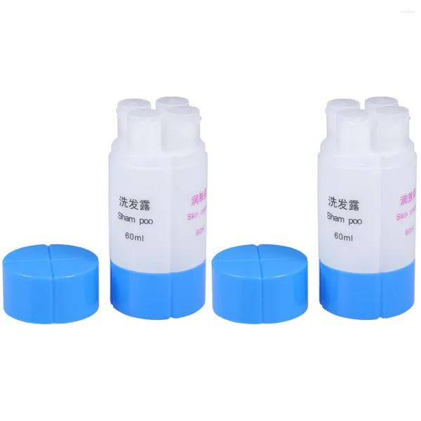 Garrafas de armazenamento 2 PCs 4 em 1 Conjunto de garrafas de viagem 60 ml Conjuntos de tubos à prova de vazamento organizados Dispensação para o shampoo loção (azul)