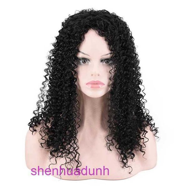Großhandel Mode Perücken Haare für Frauen Hochtemperatur Synthetische Faser schwarzer kurzes lockiges