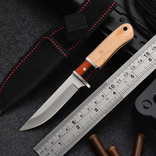 Outdoor hohe Härte Stahl scharfe taktische Messer im Freien tragbare kleine gerade Messer Wildnis Überleben Schweizer Mini Armee Messer
