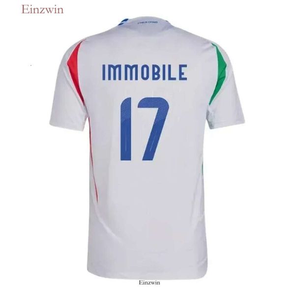 Italien Fußballtrikots -Spieler Version Maglie da Calcio Langarm Pellegrini Chiesa Barella Italia 24 25 Fußballhemden t Frauen Männer Set Kids Kit Training Uniform 372