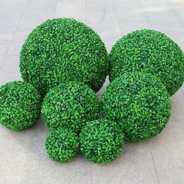 Fiori decorativi 18/23/28 cm simulazione verdi piante di plastica artificiale palline di erba di arachidi di milan bonsai giardino da giardino all'aperto
