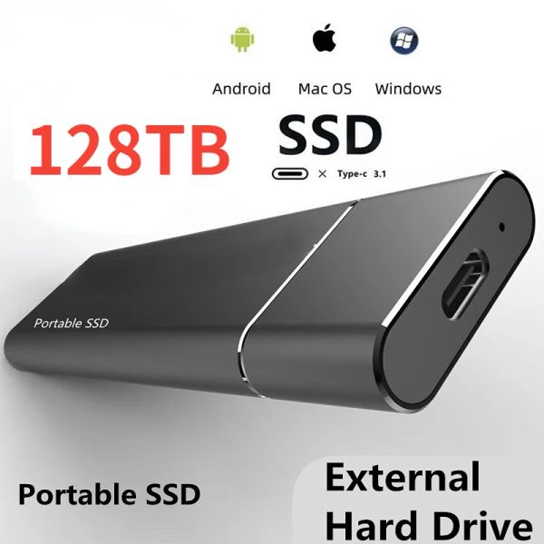 Spijkerpistolen Новый высокоскоростный жесткий диск 2TB 4TB 8TB 16TB 32TB 64TB 128TB SD Мобильный внешний внешний жесткий диск USB 3.1/Typec Интерфейс массовый хранилище