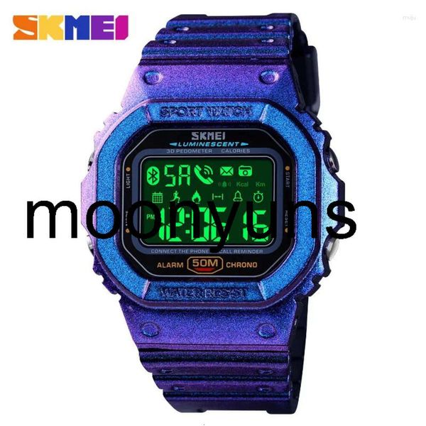 Skmei Watch Наручающие часы Skmei 1629 Sport Digital Men Смотреть военный шахт калорийный трекер мужской напоминание о телефонах Bluetooth Reloj Masculino Высокое качество