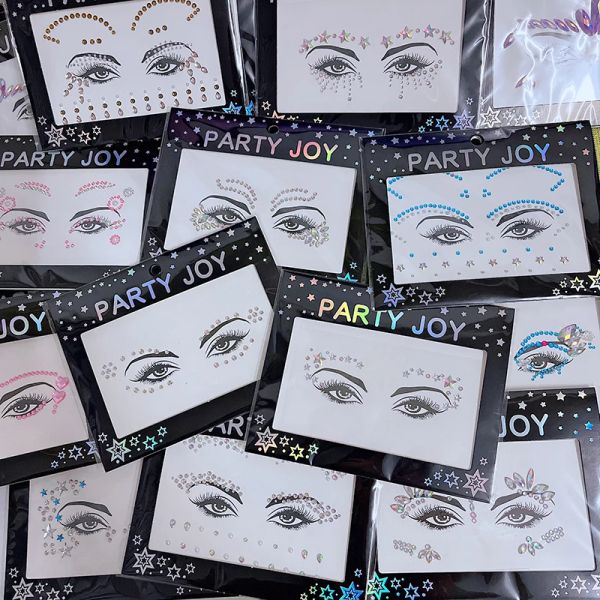 Tattoos Festival Starters Facles Diamond Makeup Body Art Eyeliner Tattoos Party Bady Make Up Tools Eye Rhinestones Glitter Face Jewelry