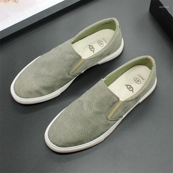 Sıradan Ayakkabı İnce Erkekler Slip-On Loafers Düşük Top Tuval Hafif Yumuşak Solun