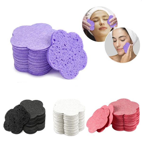 Scrubbers Plumshaped Face Limping Sponge Pad para Máscara de Esfoliador Máscara de Mágua Facial Spa Remoção de Maquiagem Compressa mais espessa celulose natural