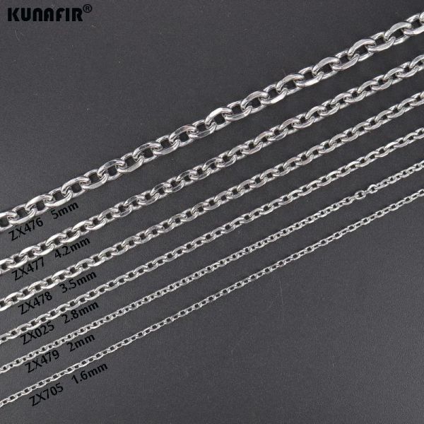Kolyeler 1.6mm5mm eliptik pijiao zincirler paslanmaz çelik dört yüzey taşlama zinciri moda takı parçaları zx025 metre için satış