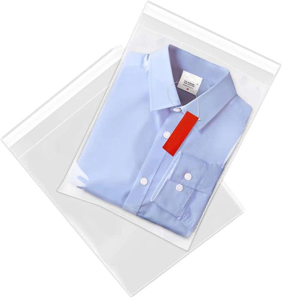 Taschen 100pcs Poly Transparent Bag Opp selbstkleber Plastiktüte für T -Shirt -Wäschel Verpackung klarer Aufbewahrungstasche Hochzeit Geschenkverpackung