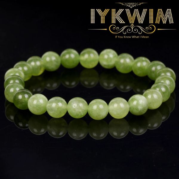 Stränge Natursteinarmband Peridot Jades Perlen Schmuck Geschenk für Männer Magnetische Gesundheit Schutz Frauen elastischer Faden 6 8 10mm