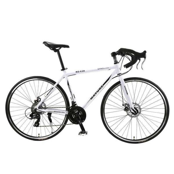 Bisiklet 700c alüminyum alaşım yetişkin yol bisiklet 21/27/30 Değişken hızlı çift disk fren yarış kavisli yol bisiklet y240423