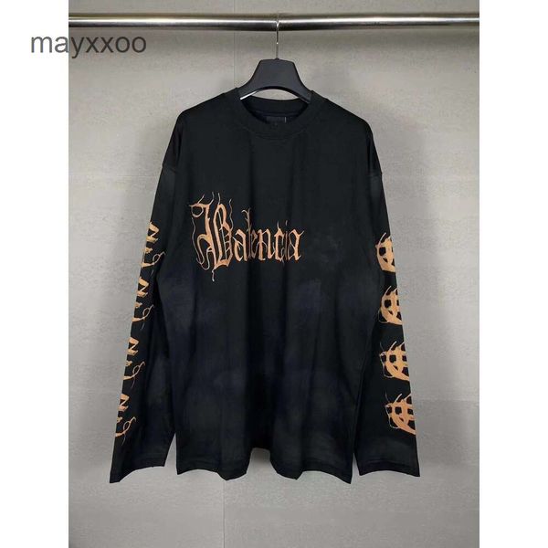 Версия Balencigs Designer Fashion Shirt Paris Tops Mens Home Brand 2024 Sanskrit Letter Parected Pain Out For-Funt Parath I7Z2