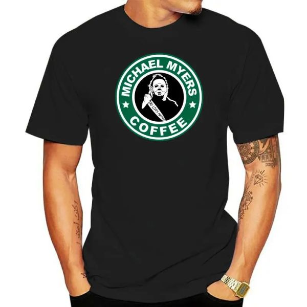 T-Shirts Michael Myers Coffee Tshirt Ürkütücü Cadılar Bayram