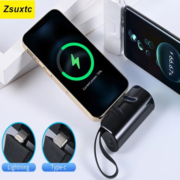 Schuhe 5000mAh Mini Power Bank Lade Akkus für iPhone 14 13 12 Samsung Xiaomi Huawei Powerbank Battery Phone Ladegerät